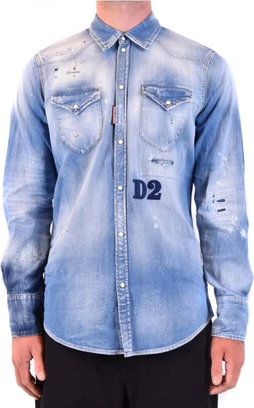 Dsquared2 Spijkeroverhemden Blauw Heren