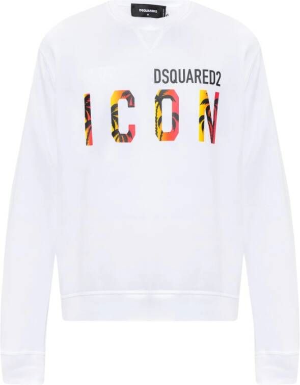 Dsquared2 Sweatshirt met logo , Wit, Heren