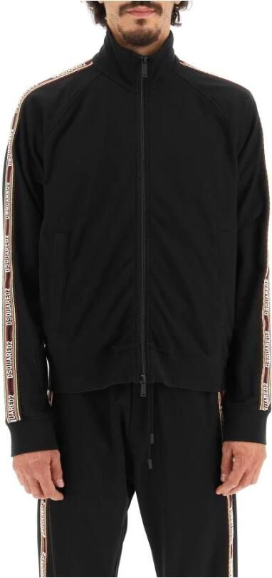 Dsquared2 Track jacket with logo bands , Zwart, Heren