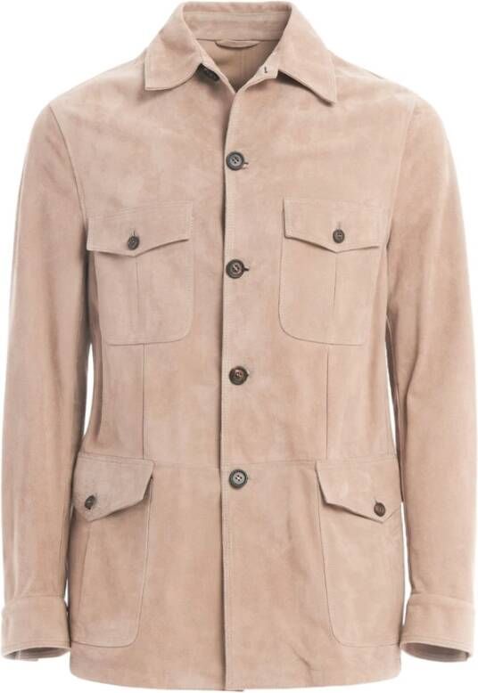 Eleventy Leren Jassen Bruin Heren