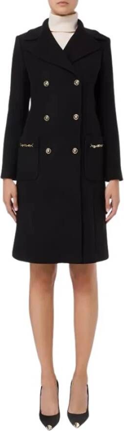 Elisabetta Franchi Jas met dubbele rij knopen , Zwart, Dames