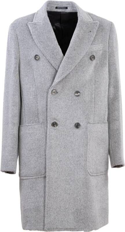 Emporio Armani Coats Gray , Grijs, Heren
