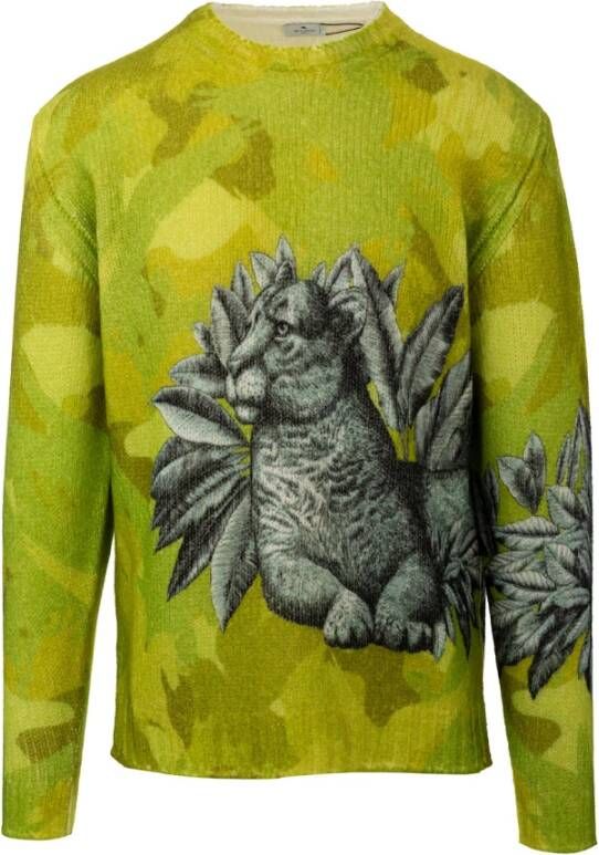 ETRO Round neck Knitwear , Groen, Heren