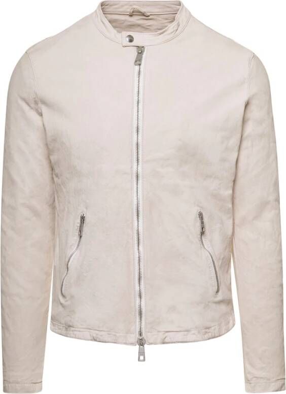 Giorgio Brato Leren Jassen Beige Heren