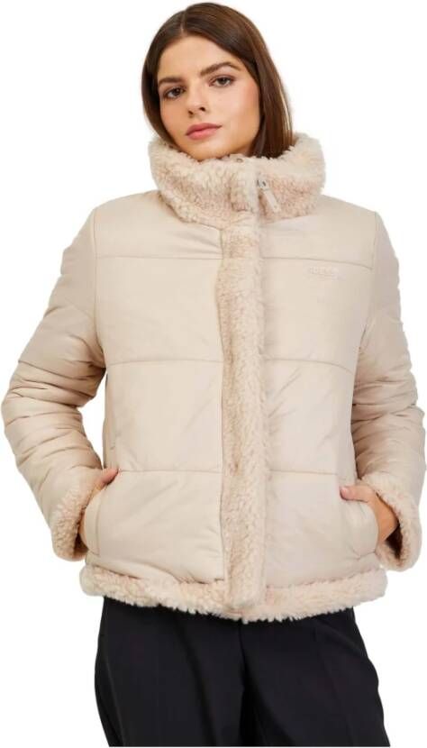 Guess Jack van imitatiebont en schapenvacht , Beige, Dames