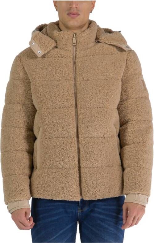 Guess Jack van imitatiebont en schapenvacht , Beige, Heren