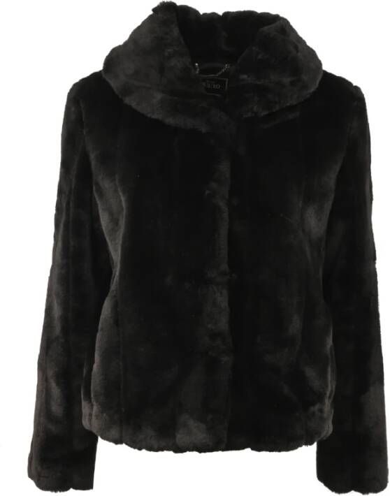 Guess Jack van imitatiebont en schapenvacht , Zwart, Dames