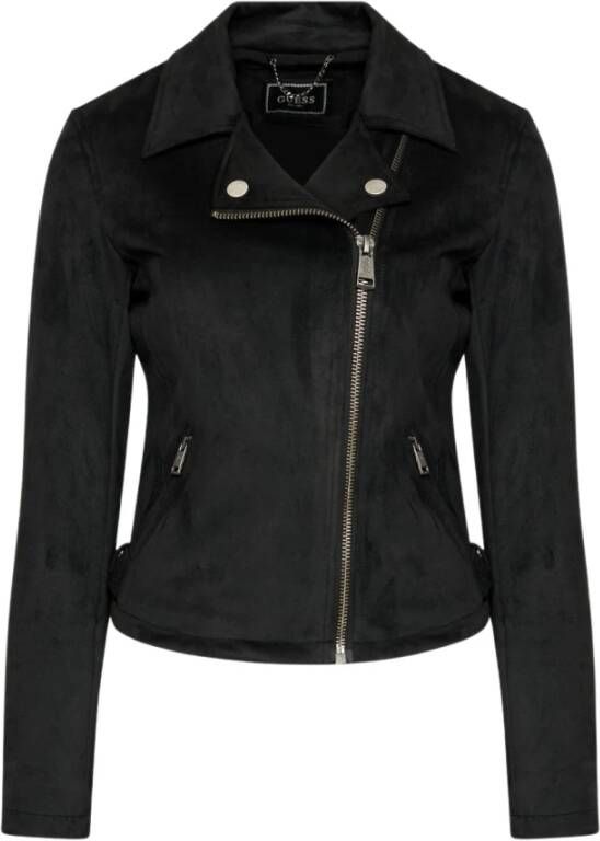 Guess Leren en Suède Jassen Zwart Dames