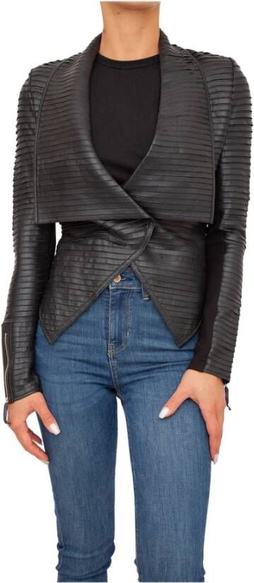 Guess Leren en Suède Jassen Zwart Dames