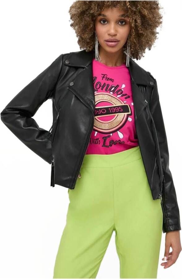 Guess Leren en Suède Jassen Zwart Dames