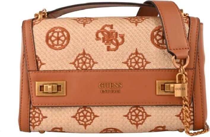 Guess Katey Flap Shoulder Bag natural/cognac Damestas
