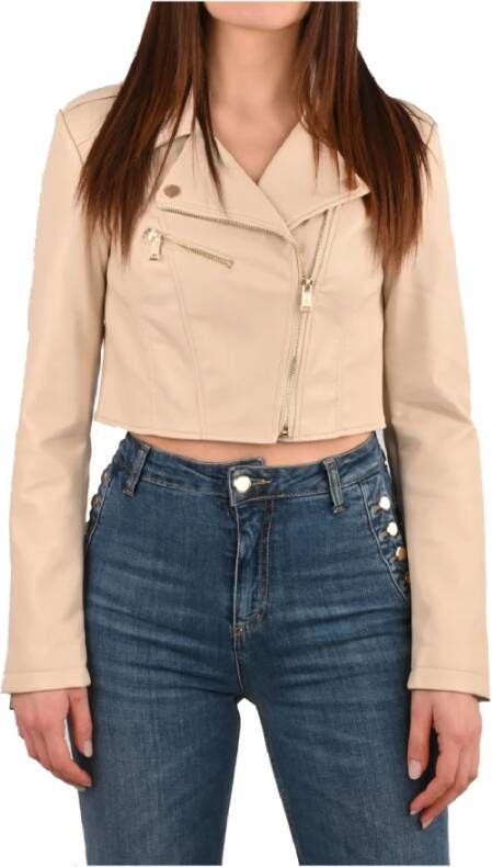 Guess Leren en Suède Jassen Beige Dames