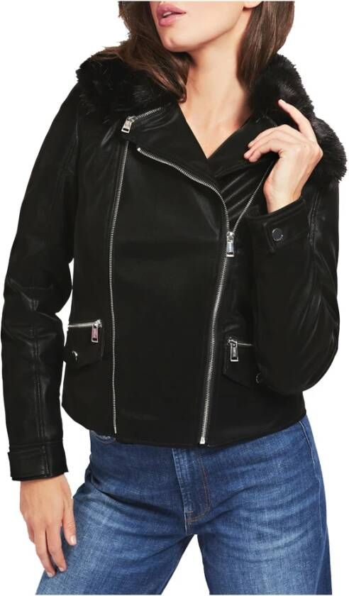 Guess Bikerjasje Afneembaar Imitatiebont