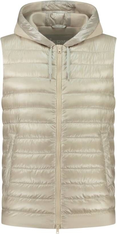 Herno Smanicato Nylon Ultralight E Felpa , Beige, Heren