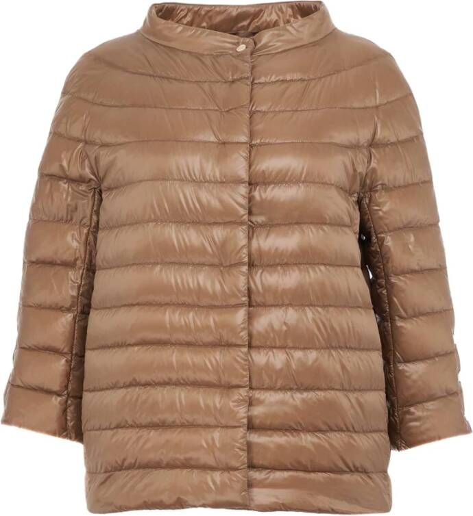 Herno Women Clothing Jackets Coats Gold , Bruin, Dames