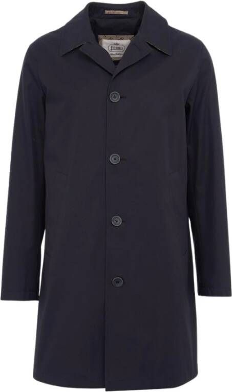 Herno Men Clothing Jackets Coats Blue , Blauw, Heren