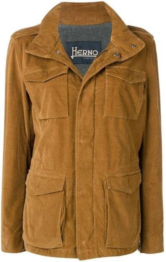 Herno Bomuld Jakke Frakke , Bruin, Dames