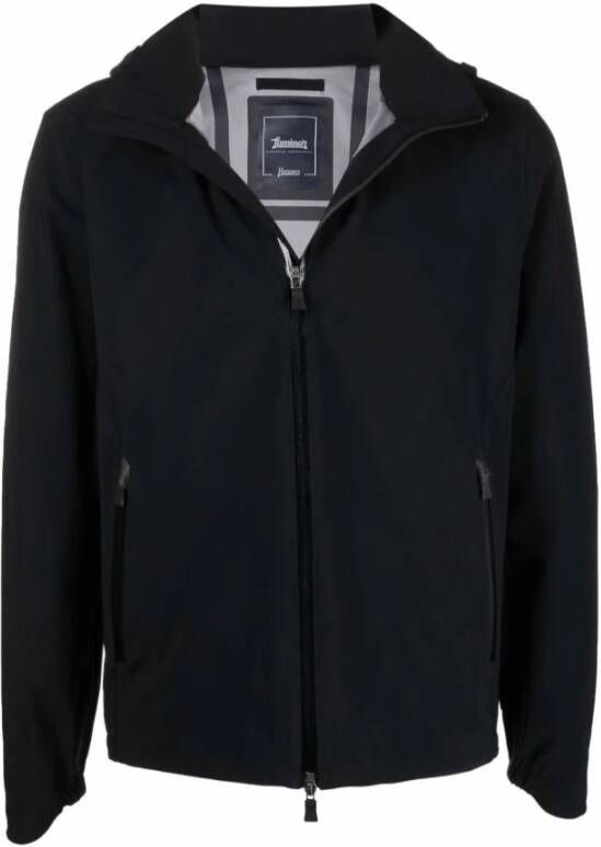 Herno Hooded Zip Up Jacket , Zwart, Heren