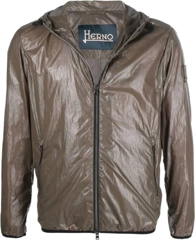 Herno High Shine Jacket , Bruin, Heren