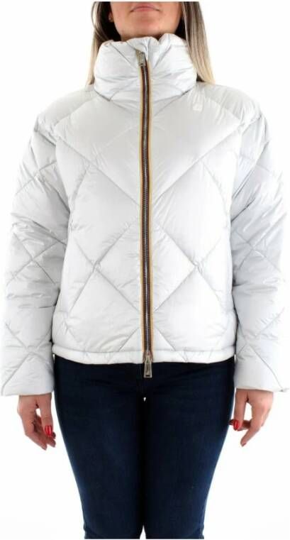 K-way K Way Imelda K3112ew Corto oversized jas met rhombus quilten K Way, Wit, Dames