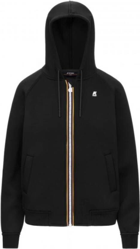 K-way Felpa Lydie Con Zip e Cappuccio K Way, Zwart, Dames