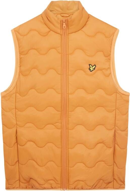 Lyle & Scott Bodywarmer l s kuif gewatteerd gilet , Oranje, Heren