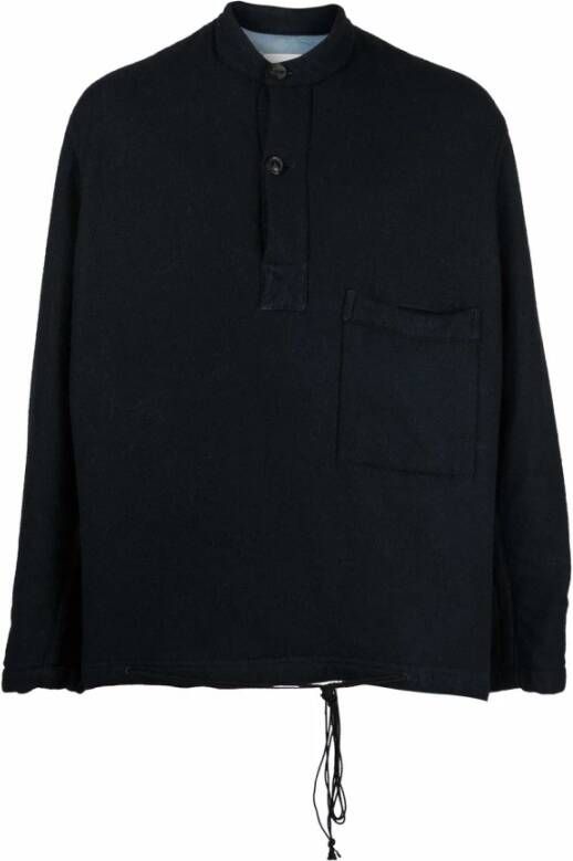 Maison Margiela Kraagloze twill sportjack , Zwart, Heren