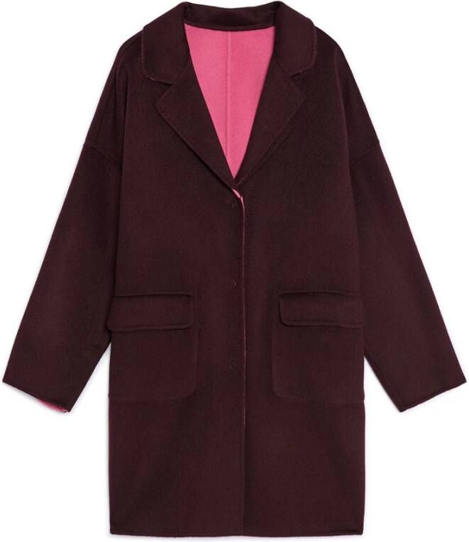 Maliparmi Jas met enkele rij knopen , Paars, Dames