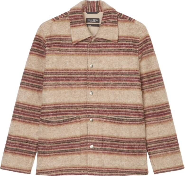 Marc O'Polo Overshirt in wolblend met streepprint