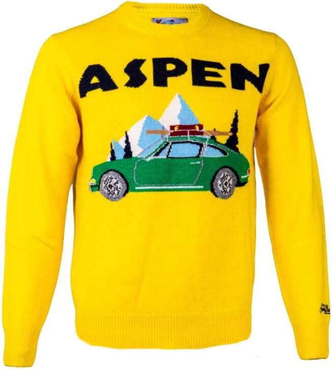 MC2 Saint Barth Ronde hals gekweek , Geel, Heren