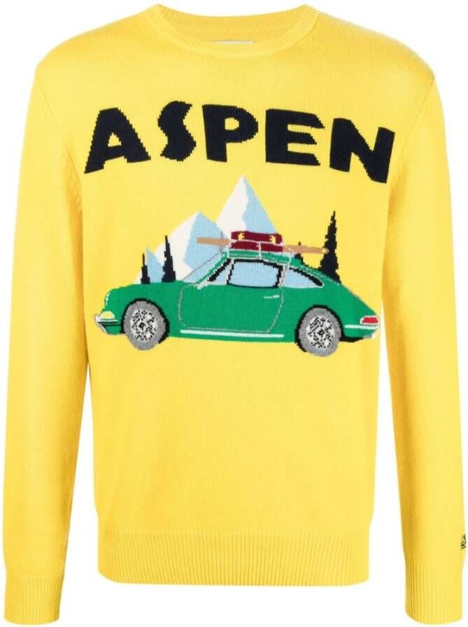 MC2 Saint Barth Ronde hals gekweek , Geel, Heren