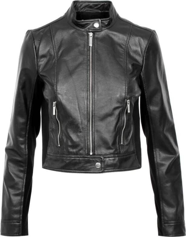 Michael Kors Leren en Suède Jassen Zwart Dames