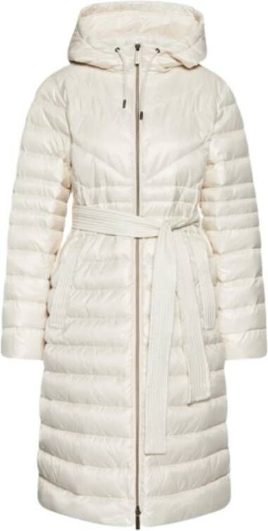 Michael Kors Creme Gewatteerde Jas Long Fitted Puffer