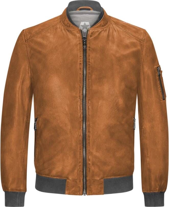 Milestone Leren Jassen Bruin Heren