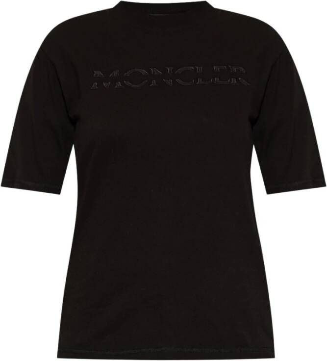 Moncler Logo T shirt , Zwart, Dames