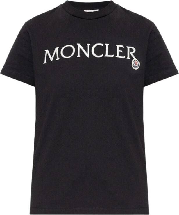 Moncler T shirt with logo , Zwart, Dames