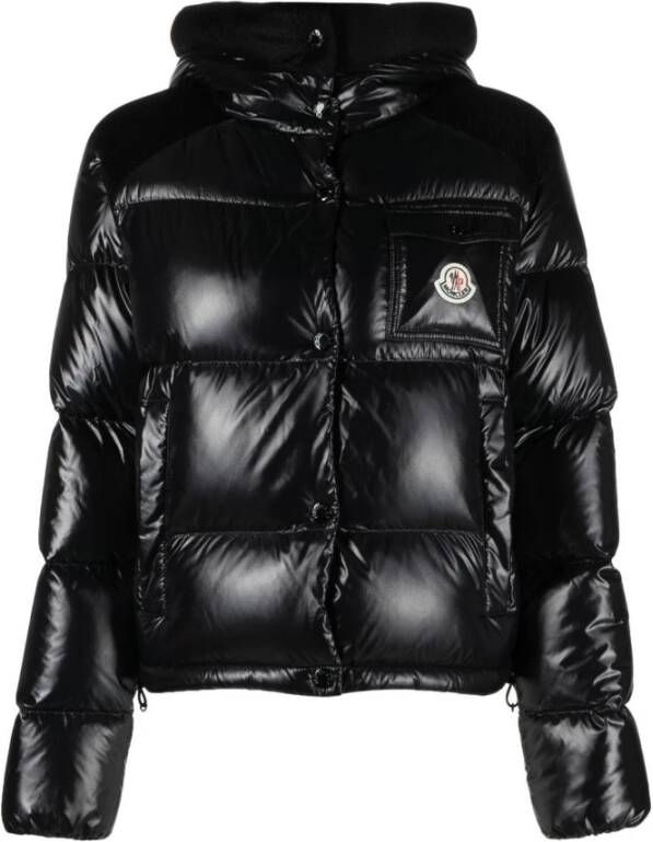 Moncler Logo patch down jas , Zwart, Dames