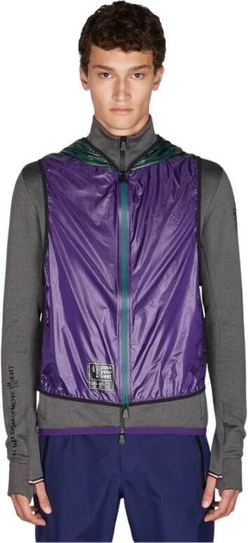 Moncler Vest Overlay Track Jacket , Paars, Heren