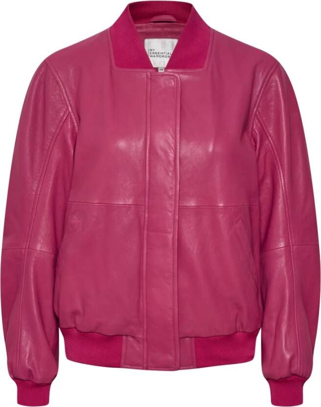 My Essential Wardrobe Annymw lederen bomberjack , Roze, Dames