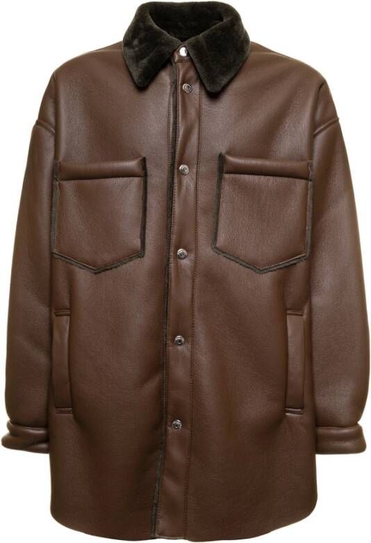 Nanushka Nhka Jackets Brown , Bruin, Heren