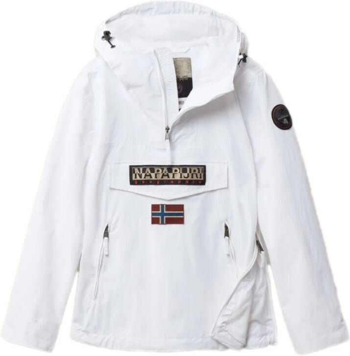 Napapijri Rainforest Anorak met kap , Wit, Heren