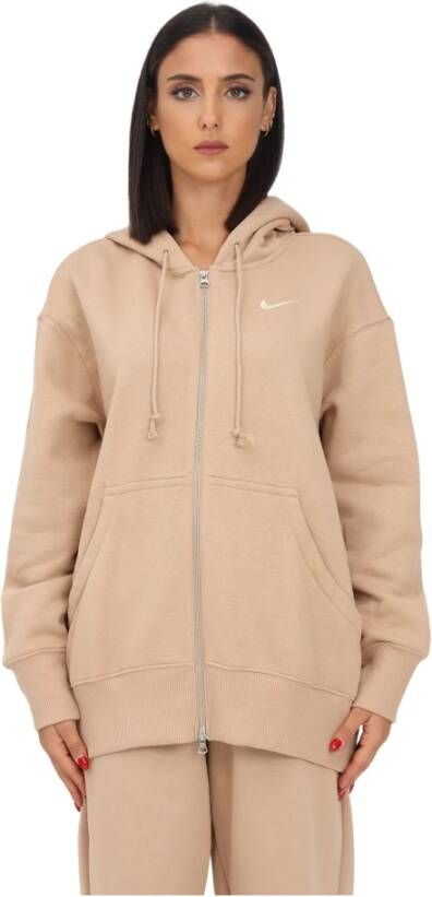 Nike Hoodies & Sweatvesten Beige Dames