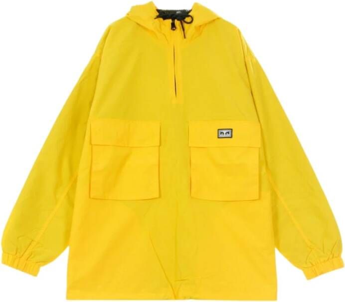 Obey Inlaat Anorak slip on windbreaker , Geel, Heren