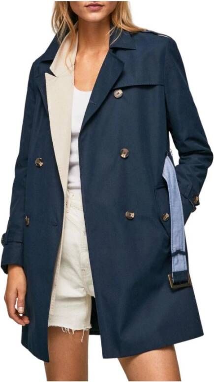 Pepe Jeans Trenchcoats & Mantels Blauw Dames