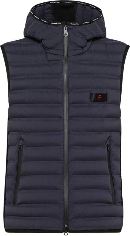 Peuterey Stretch nylon en fleece gilet , Blauw, Heren