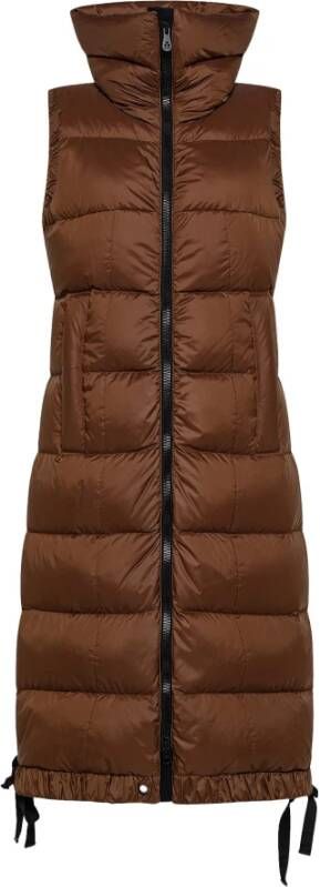 Peuterey Gerecycled Long Gilet , Bruin, Dames
