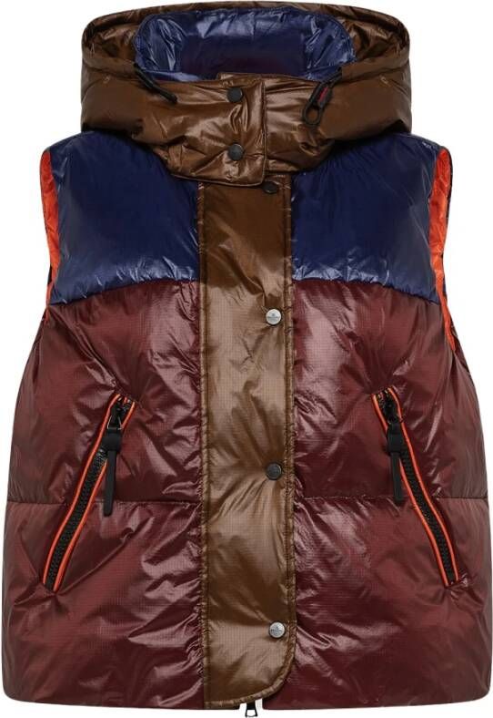 Peuterey Lichtgewicht, kleurrijke mouwloze jas , Bruin, Dames