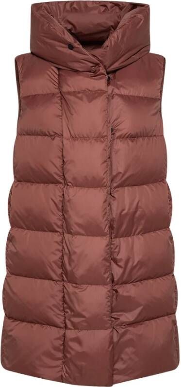 Peuterey Down Gilet in GRS gecertificeerde stof , Bruin, Dames