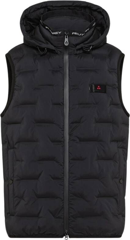 Peuterey Lichtgewicht Gilet met zwarte randen , Zwart, Heren