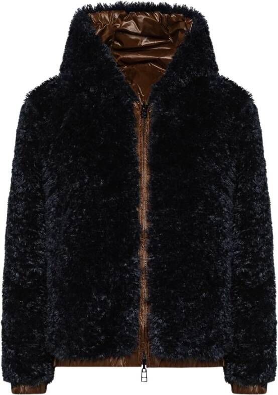 Peuterey Faux bont en ripstopylon bomberjack , Blauw, Dames